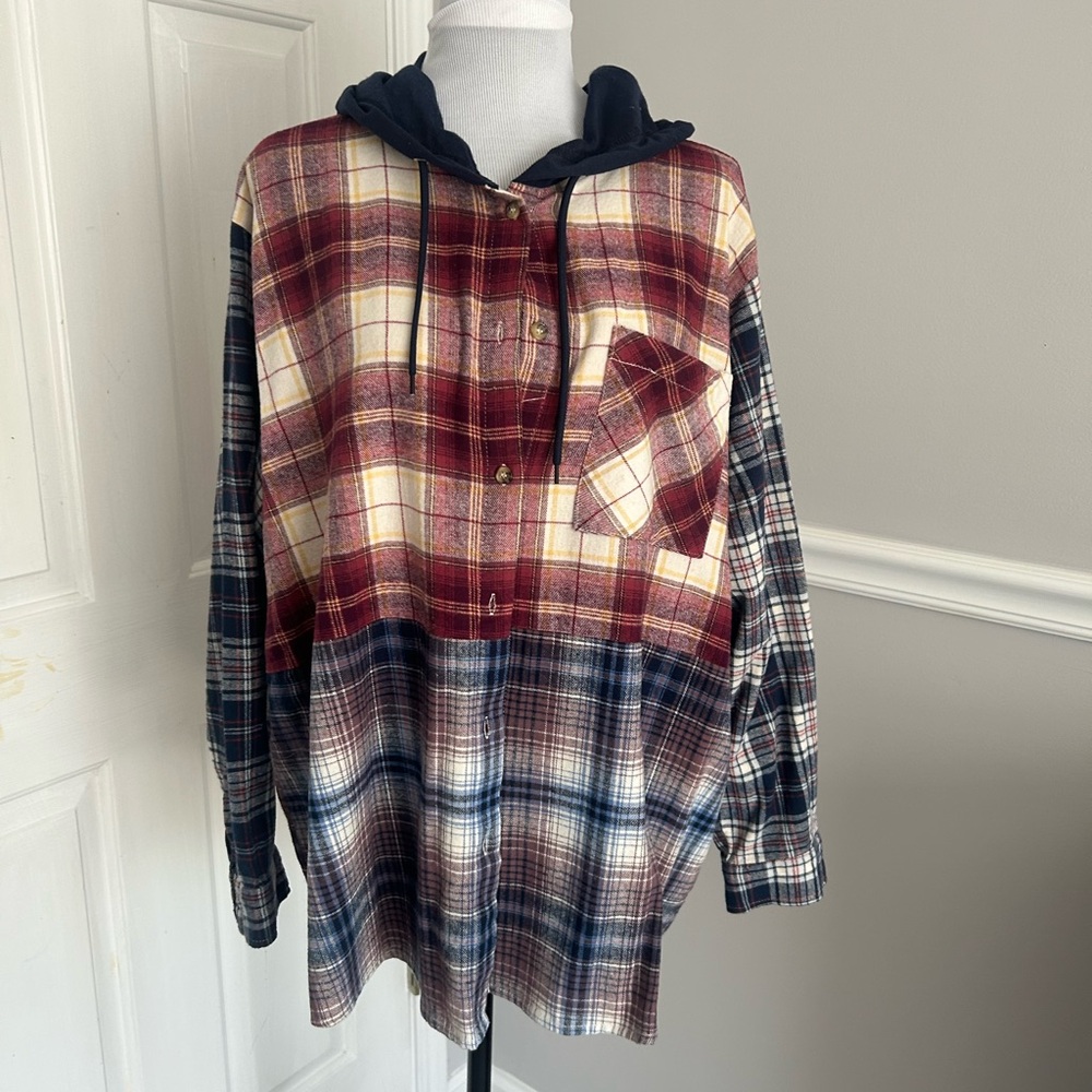 Plaid Hooded Flannel Shirt